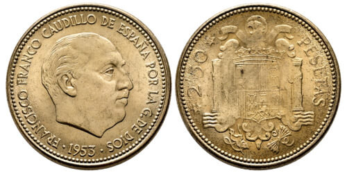 ESTADO ESPAÑOL 2,50 PESETAS 1953*54