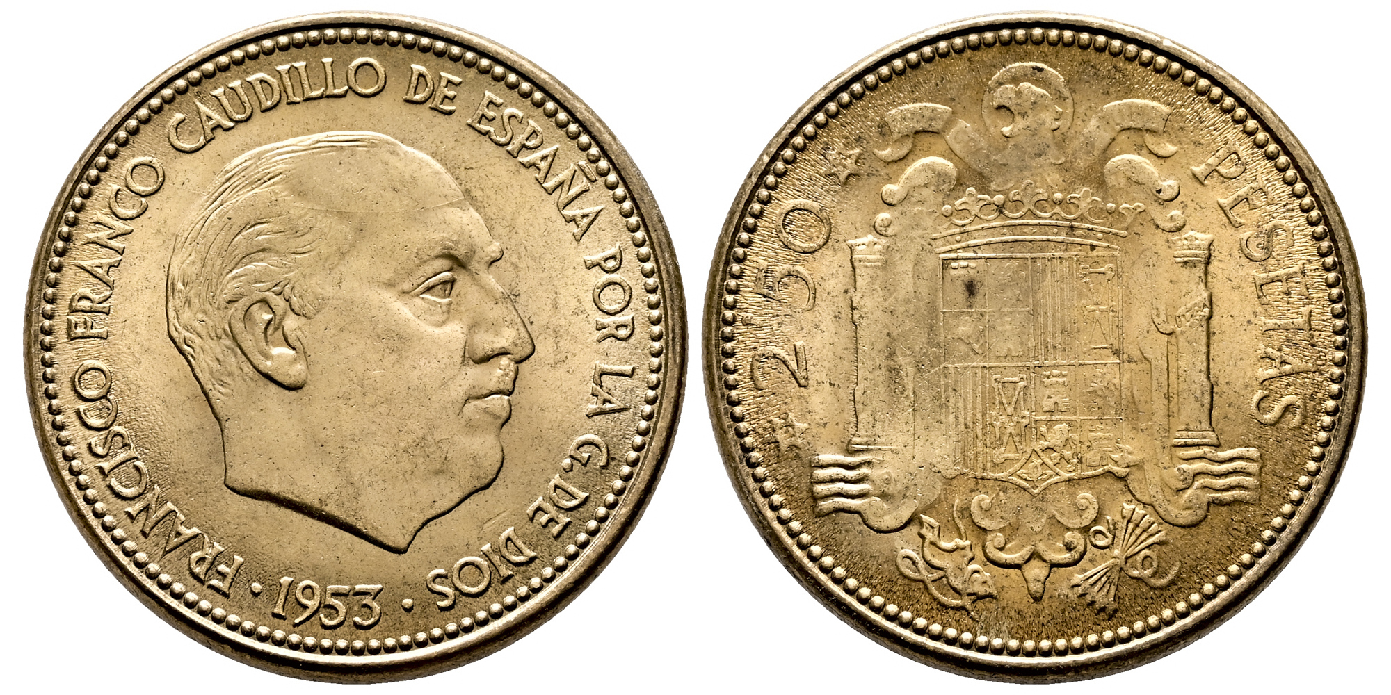ESTADO ESPAÑOL 2,50 PESETAS 1953*54