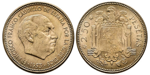 ESTADO ESPAÑOL 2,50 PESETAS 1953*56
