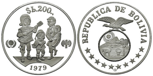 BOLIVIA 200 PESOS 1979 AÑO INTERNACIONAL DEL NIÑO