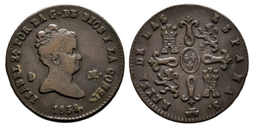ISABEL II  2 MARAVEDIS 1838 SEGOVIA