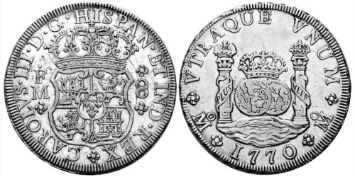 CARLOS III  8 REALES 1770 MEXICO FM