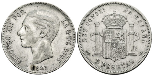 ALFONSO XII  5 PESETAS 1881