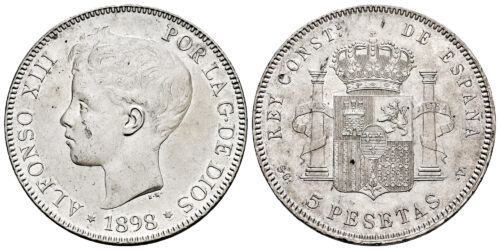 ALFONSO XIII  5 PESETAS 1898