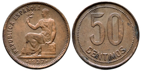 II REPUBLICA 50 CENTIMOS 1937*3-4