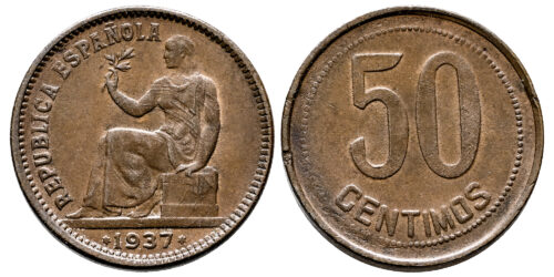 II REPUBLICA 50 CENTIMOS 1937*3-4