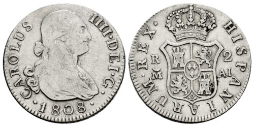 CARLOS IV  2 REALES 1808 MADRID AI