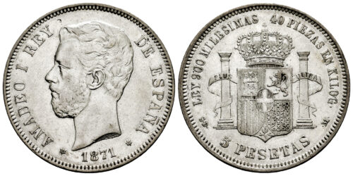 AMADEO I  5 PESETAS 1871*18-71