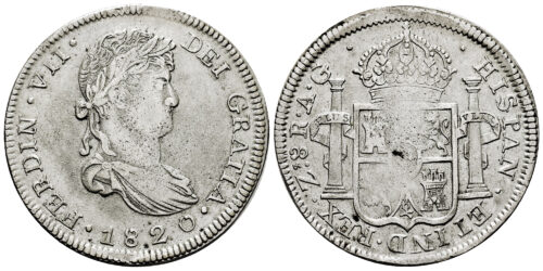FERNANDO VII  8 REALES 1820 ZACATECAS AG