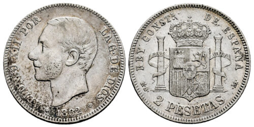 ALFONSO XII  2 PESETAS 1882