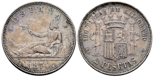 GOBIERNO PROVISIONAL 2 PESETAS 1870*70