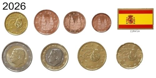 ESPAÑA TIRA EUROS 2026 (LOS 8 VALORES DEL EURO)