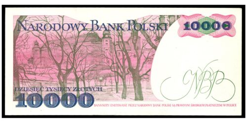 Alternative view of BILLETE; POLONIA 10000 ZLOTYCH 1988