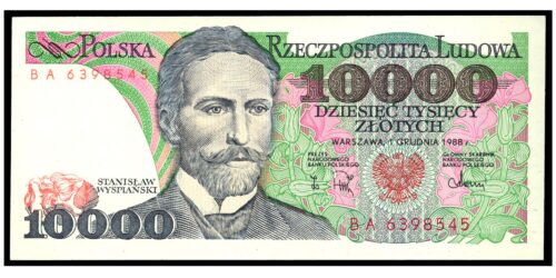BILLETE; POLONIA 10000 ZLOTYCH 1988
