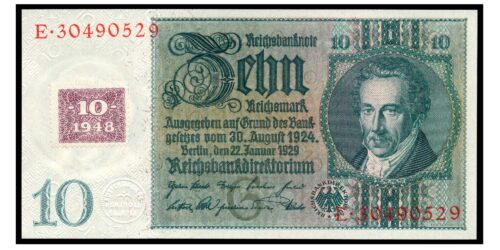 BILLETE; ALEMANIA DEMOCRATICA 10 MARCOS 1948