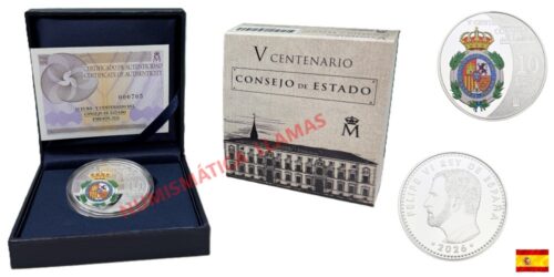 ESPAÑA 10 EUROS 2026  V CENTENARIO DEL CONSEJO DE ESTADO - Imagen 2