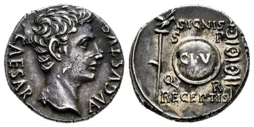 AUGUSTO (DENARIO) 19 a.C. COLONIA PATRICIA