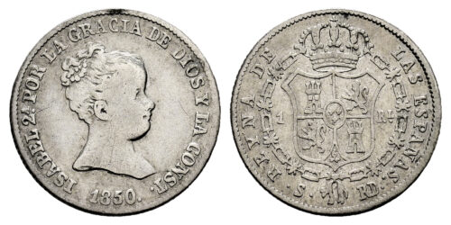ISABEL II  1 REAL 1850 SEVILLA RD