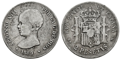 ALFONSO XIII  2 PESETAS 1889