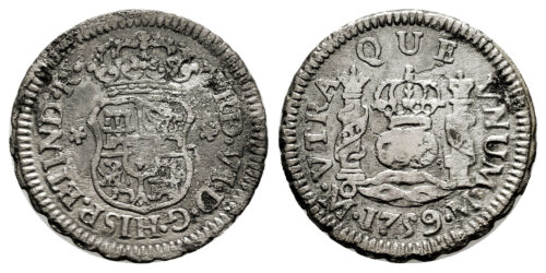 FERNANDO VI 1/2 REAL 1759 MEXICO M