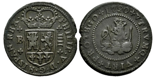 FELIPE V  4 MARAVEDIS 1720 BARCELONA