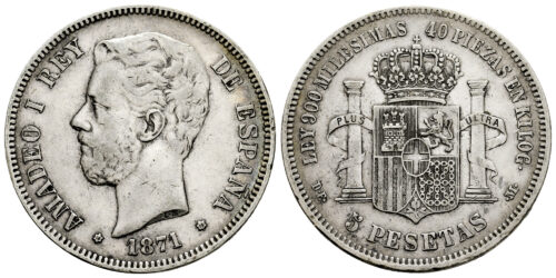 AMADEO I  5 PESETAS 1871*18-75