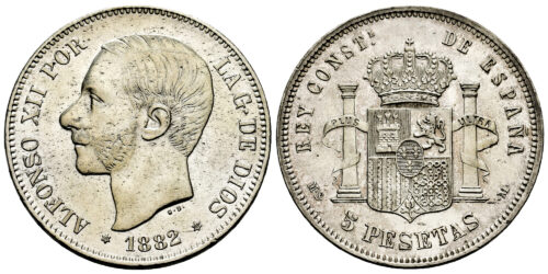 ALFONSO XII  5 PESETAS 1882