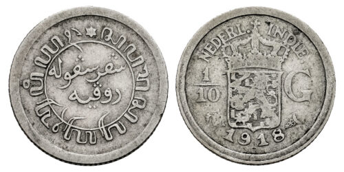 INDIA HOLANDESA 1/10 DE GULDEN 1918