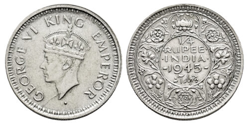 INDIA BRITANICA 1/4 DE RUPIA 1945  JORGE VI