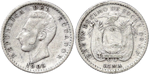 ECUADOR 1 DECIMO 1905 JF