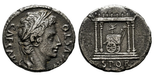 AUGUSTO (DENARIO) 18 a.C. COLONIA PATRICIA