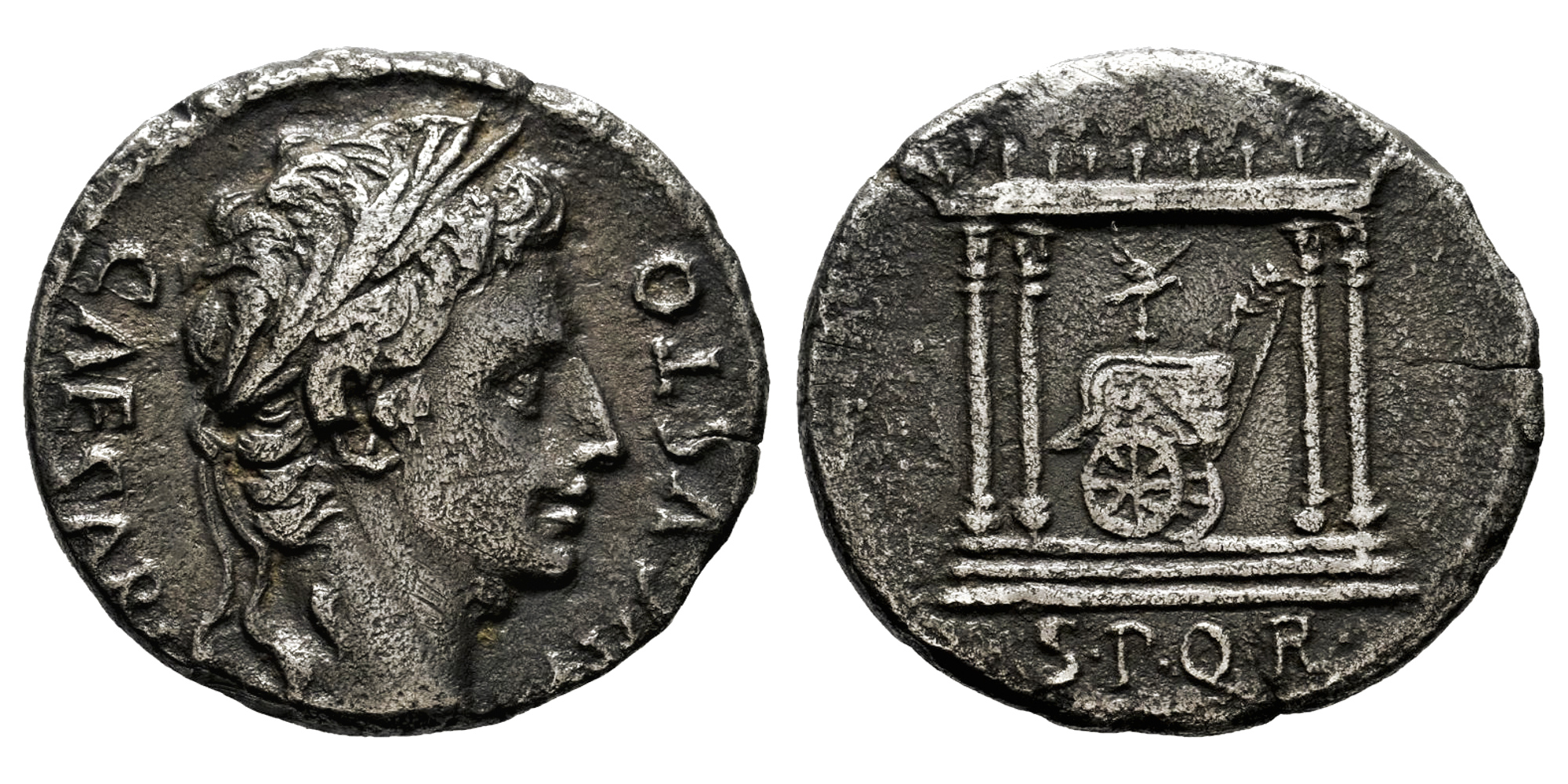 AUGUSTO (DENARIO) 18 a.C. COLONIA PATRICIA