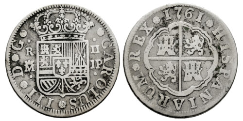 CARLOS III  2 REALES 1761 MADRID JP