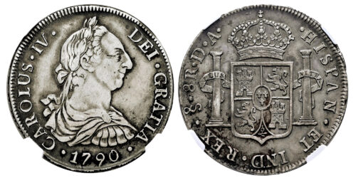 CARLOS IV  8 REALES 1790 SANTIAGO DA - Imagen 2