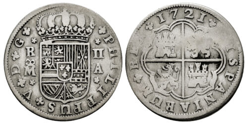 FELIPE V  2 REALES 1721 MADRID A