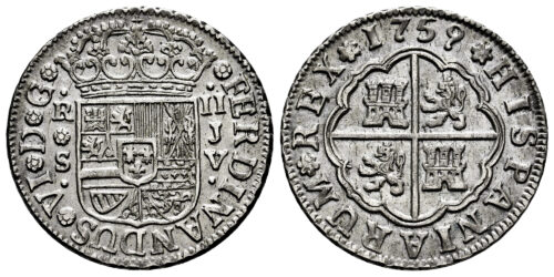 FERNANDO VI  2 REALES 1759 SEVILLA JV