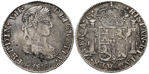 FERNANDO VII  8 REALES 1818 ZACATECAS AG