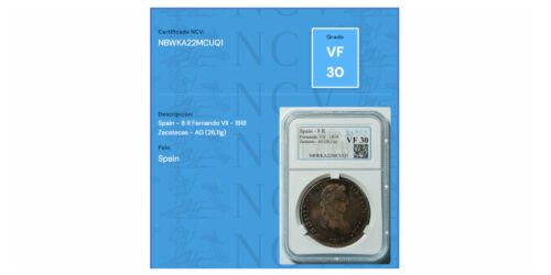 FERNANDO VII  8 REALES 1818 ZACATECAS AG - Imagen 2