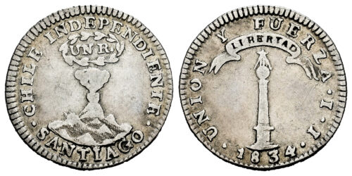 CHILE  1 REAL 1834 SANTIAGO IJ