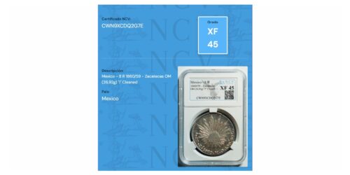 Alternative view of MEXICO 8 REALES 1860/59 ZACATECAS MO