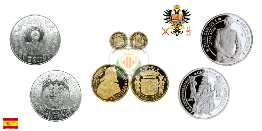 ESPAÑA ESTUCHE COMPLETO PLATA Y ORO 2000 CARLOS V EMPERADOR - Imagen 4