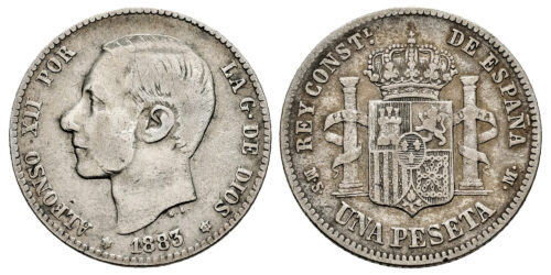 ALFONSO XII  1 PESETA 1883