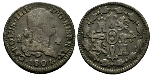 CARLOS IV  4 MARAVEDIS 1801 SEGOVIA