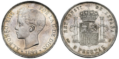 ALFONSO XIII  5 PESETAS 1899