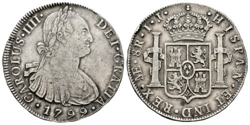 CARLOS IV  8 REALES 1799 LIMA IJ