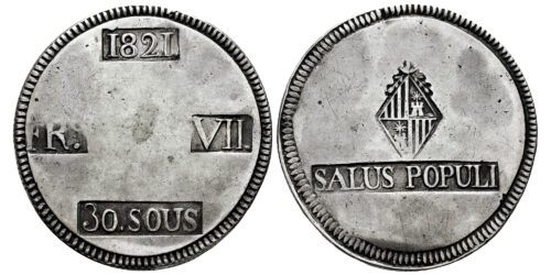 FERNANDO VII  30 SOUS 1821 MALLORCA
