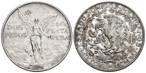 MEXICO 2 PESOS 1921  CENTENARIO DE LA INDEPENDENCIA