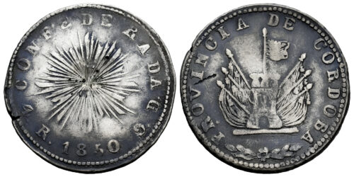 ARGENTINA 4 REALES 1850 CORDOBA (FALSA DE EPOCA)