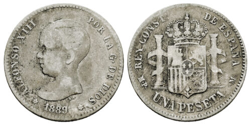 ALFONSO XIII  1 PESETA 1889