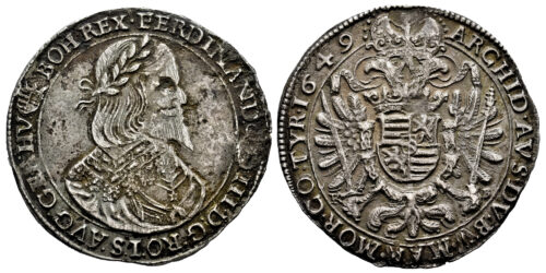 HUNGRIA 1/2 THALER 1649 KREMNITZ  FERNANDO III DE HABSBURGO